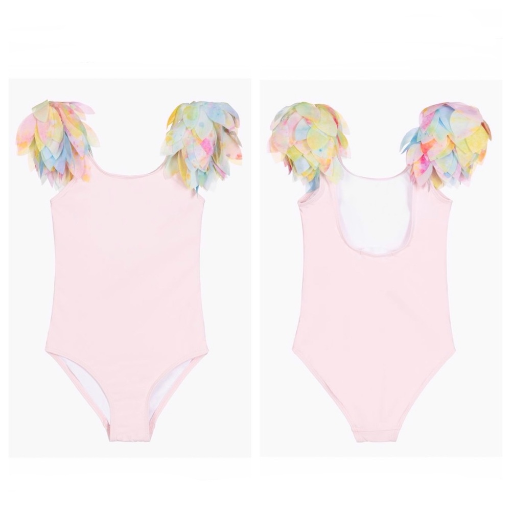 NWT Stella Cove Girls Petals One Piece Bathing Suit Swimsuit Pink Size 6
